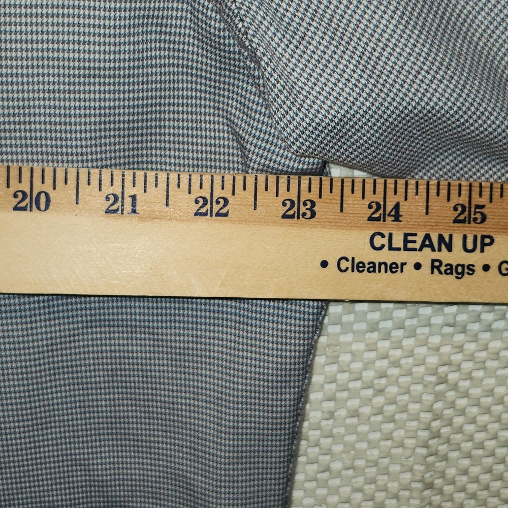 Ash & Erie Mens Lg Slim Fit Micro Check Button Down Shirt Grey Blue Wool Blend - Picture 6 of 8